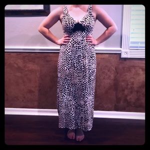 Linea Donatella Leopard print maxi dress size M